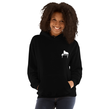 Hoodie I Love Piano - Zwart M