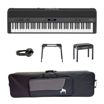 Roland FP-90X PORTABLE BUNDEL BK Zwart gesatineerd