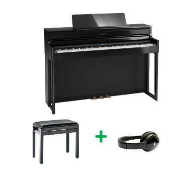 Roland HP704 BUNDEL PE Zwart hoogglans