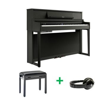 Roland LX5 BUNDEL CH Zwart gesatineerd