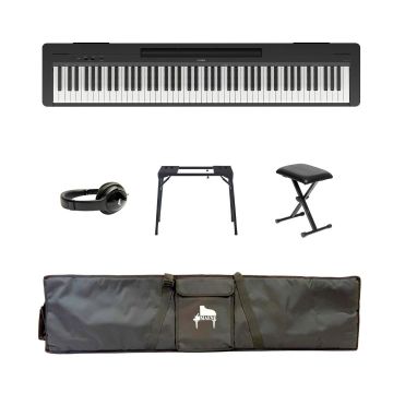 Yamaha P-145BT PORTABLE BUNDEL B Zwart gesatineerd