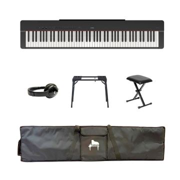 Yamaha P-225 PORTABLE BUNDEL B Zwart gesatineerd
