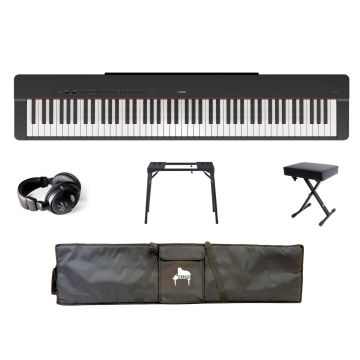 Yamaha P-225 PORTABLE BUNDLE B Black satin