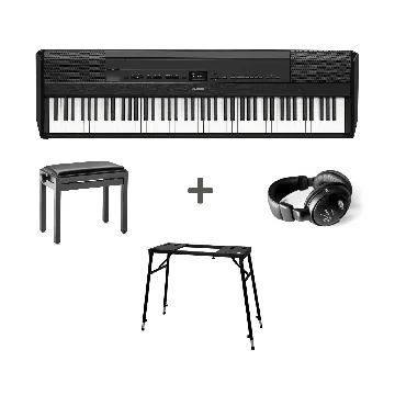 Yamaha P-525 BUNDEL B Zwart gesatineerd