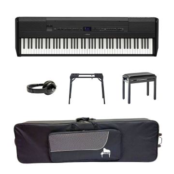 Yamaha P-525 PORTABLE BUNDEL B Zwart gesatineerd
