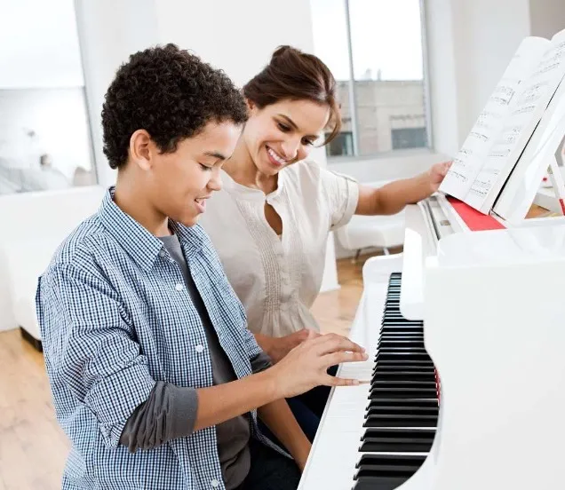 Taking piano lessons